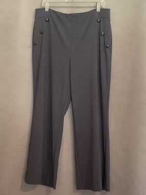 High-Waist Wide-Leg Women’s Dress Pants in Charcoal Gray